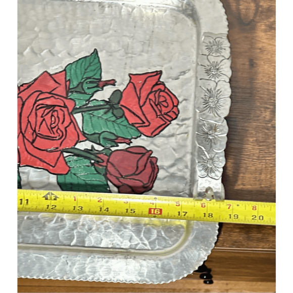 Vintage 1950s MCM Continental Silver Co 18.5” Wild Rose Serving Tray #1023 - Picture 11 of 11